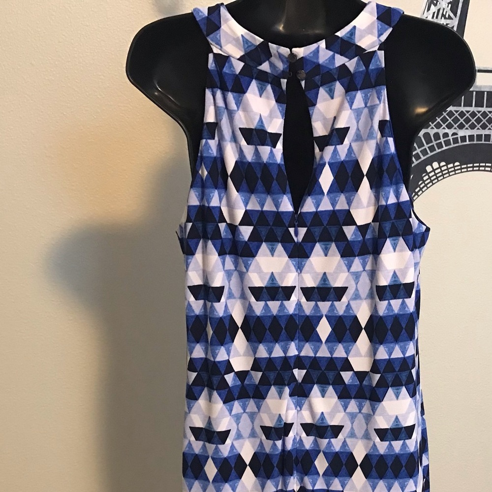VINCE CAMUTO - HALTER SHIFT DRESS  BLUE MULTI  - SIZE 14 NWT - Picture 8 of 15